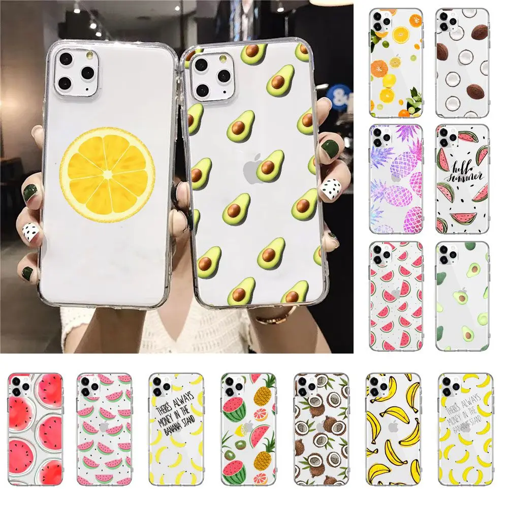 Avocado Lemon Fruit Coconut Pinapple Phone Case for iphone 15 14 13 12 11 Pro Max Case For iPhone 12mini XS MAX X 8 7 Plus