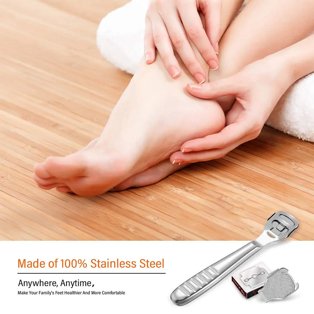 Stainless Steel Pedicure Tool Set Foot Care Callus Remover Hard Dead Skin Cutter Shaver pedicure knife+ blade Set