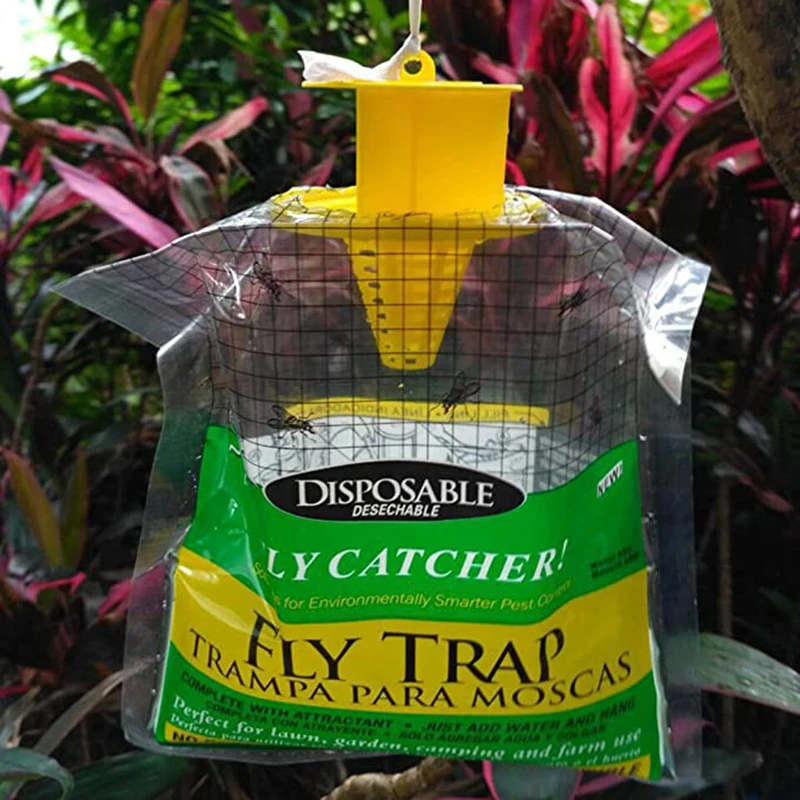 Newly Fly Trap Bags Fly Catcher Insect Trap Hanging Bait Bag Catcher for Outdoor Garden Pest Catcher