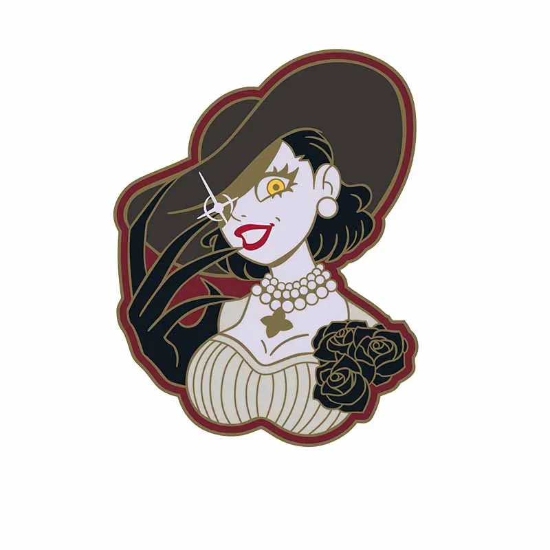 

1pcs Game Village Alcina Dimitrescu Badge Vampire Madam Brooch Biohazard Village Cosplay Props 47x36mm