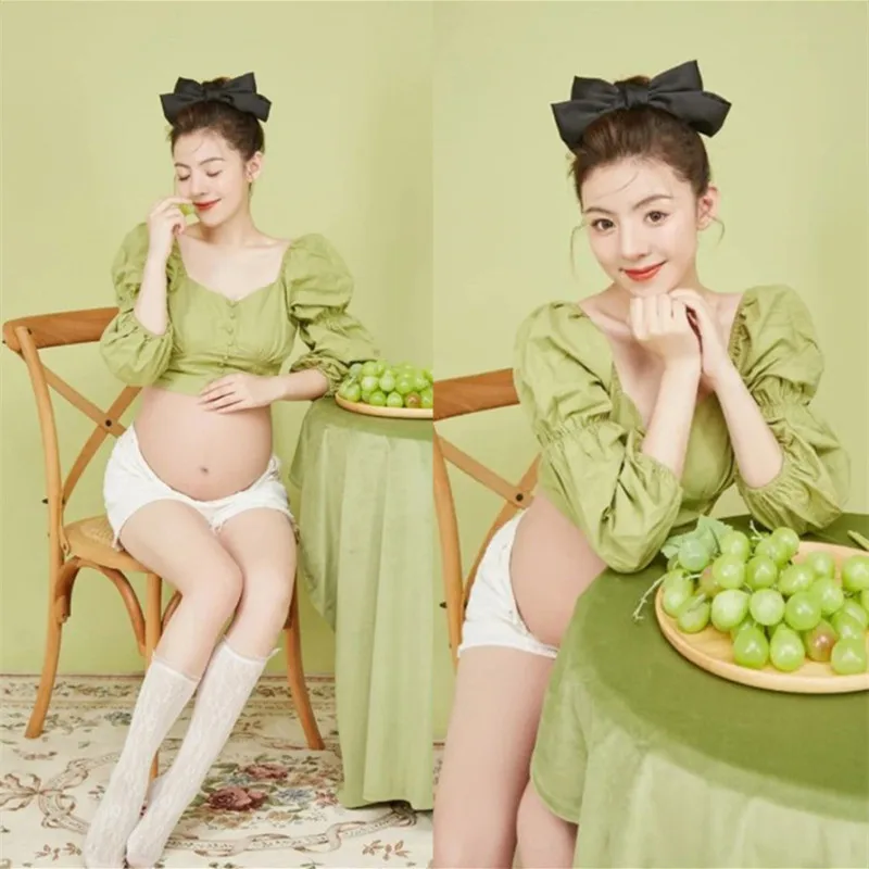 2024 New Pregnant Women Photo Clothing Fresh Pregnant Taste Mommy Photo Clothing Studio Pregnant Women Theme Photo Clothing