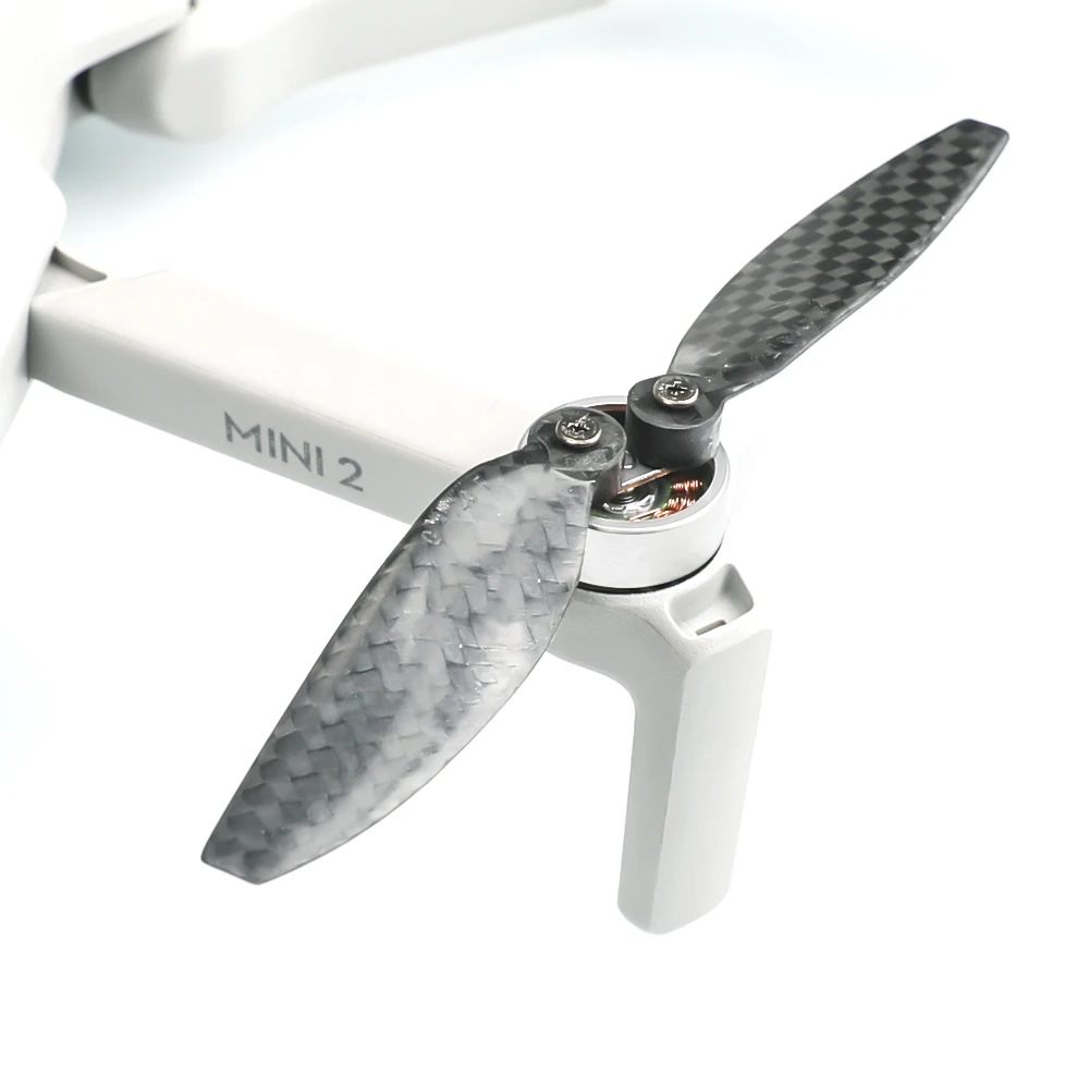 Hélice de fibra de carbono para Dron DJI Mini 2, piezas de accesorios de liberación rápida, cuchillas con tornillos
