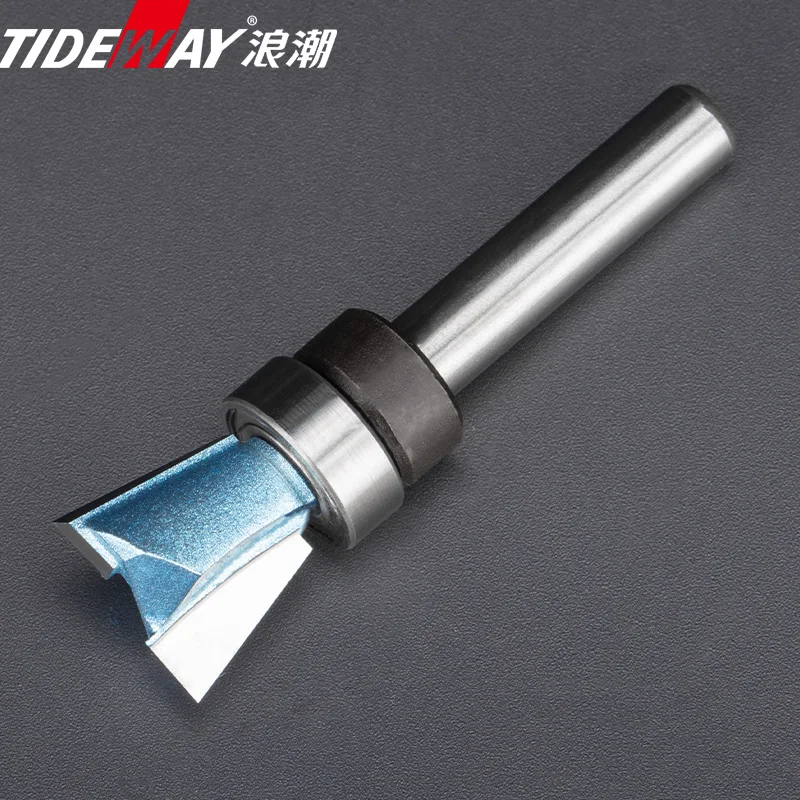 TIDEWAY Tungsten Carbide Steel  Dovetail Router Bits Bearing Dovetail Groove Tenon Woodworking Milling Cutter 1/4 Inch Shank