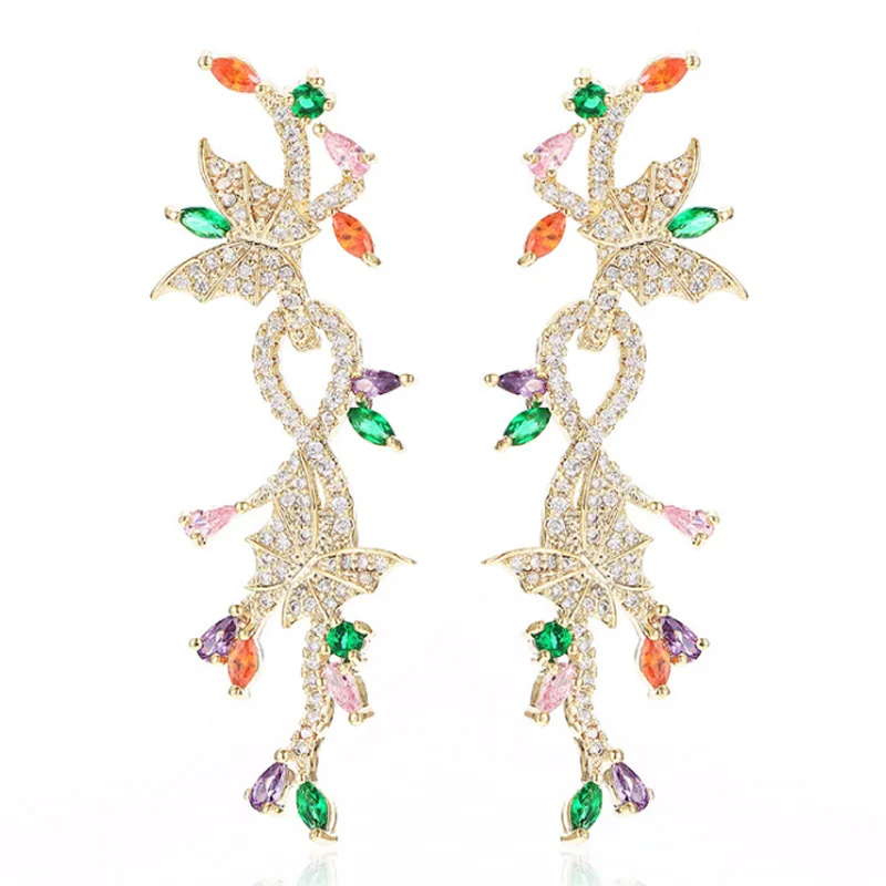 

Zlxgirl jewelry 2020 new arrival women's wedding earrings metal colorful mirco pave zircon copper stud earrings butterlfy ears