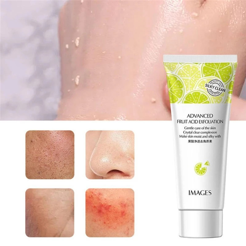 Natural Fruit Acid Cleanser Facial Exfoliation Exfoliating Peeling Gel Scrub Face Removal Deep Exfoliator Gentle Skin Care 80g