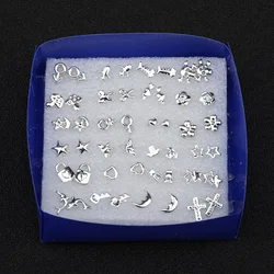 2020 New Fashion 24 Pair/ Set Wholesale Unisex Mix Styles Stud Earrings Women Men Plastic Plated Stud Earrings Jewelry