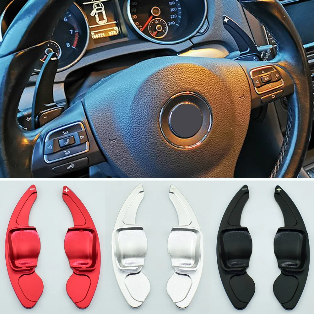 Aluminum Alloy Add-On Steering Wheel DSG Paddle Shifters Extension For VW Tiguan Golf 6 MK5 MK6 Jetta GTI R20 R36 CC Scirocco