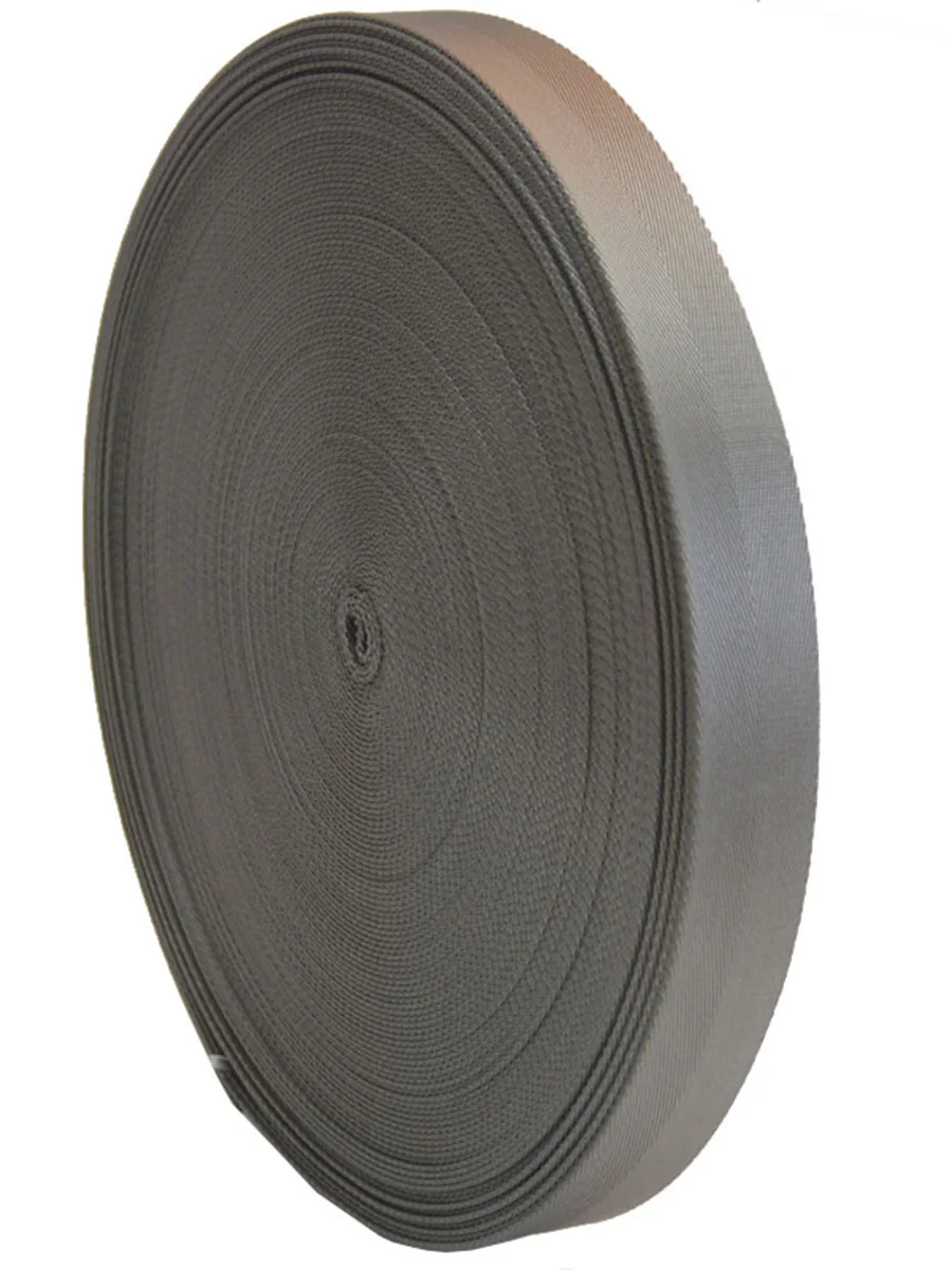 

1.5" Herringbone Nylon Tape Grey Color 100% 1.35mm Thick