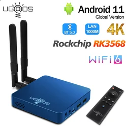 UGOOS UT8 UT8PRO Android11 Rockchip RK3568 TV, pudełko WIFI6 SPDIF 1000M LAN inteligentny odtwarzacz multimedialny 4K @ 60fps USB3.0 BT5.0 HDR dekoder