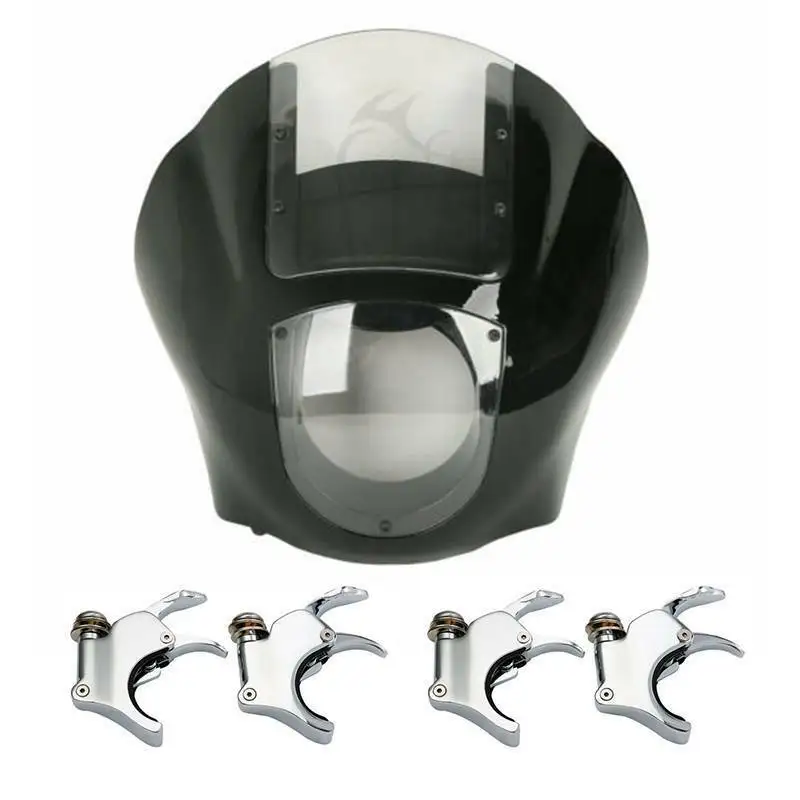 Motorcycle Quarter Headlight Fairing Windscreen 39mm Fork Clamps For Harley Sportster Dyna