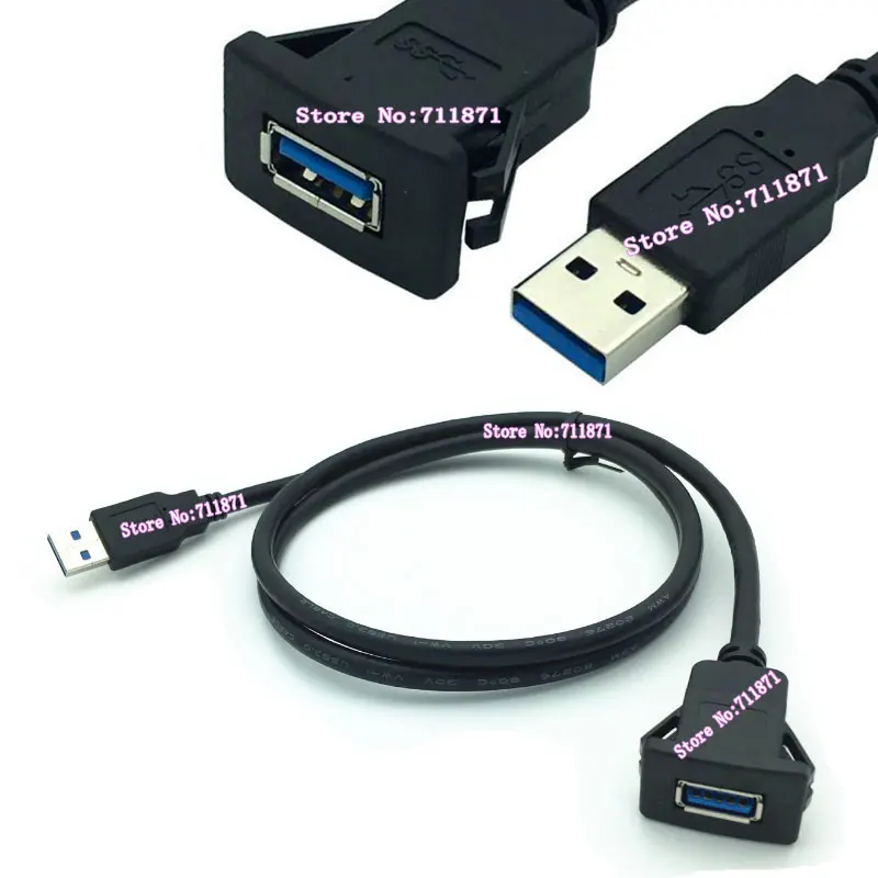 Car Truck Boat Motorcycle Dashboard Usb3.0 extension cable line Usb3.0 Male to Female Flush Panel Mount Usb 3.0 Extension Cable