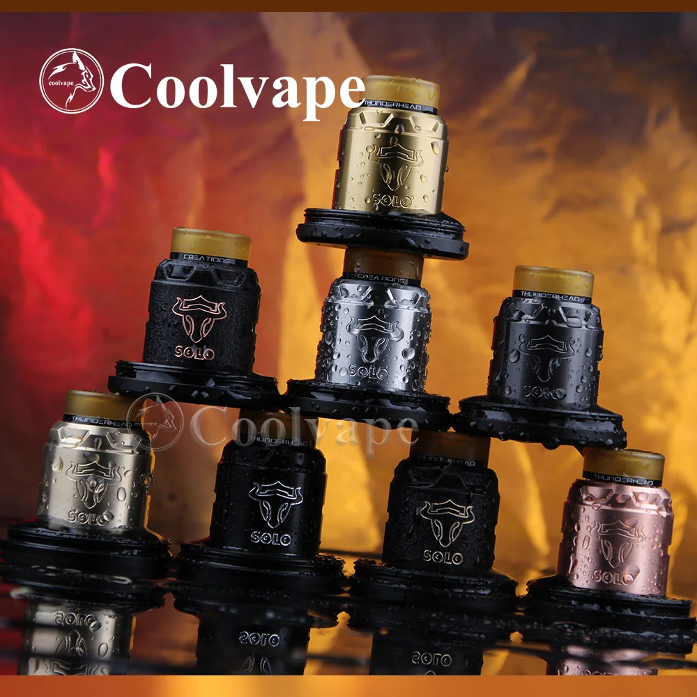 

Wolf Coolvape 100% Original Tauren Solo RDA 2ml tank 24mm e-cig RDA with Single Coil BF Pin Vape atomizer vs Hellbeast RDA