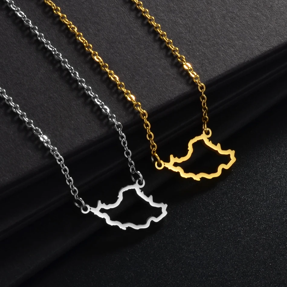 Anniyo Small size charm for Iran Map Pendant Necklace Women Girls Jewelry,Silver Color/Gold Color Iranian Necklaces #246221