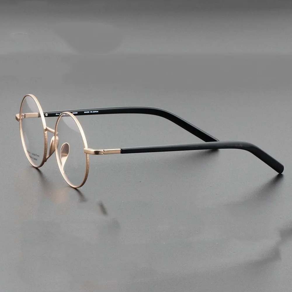 New Men Eyeglasses Frames Retro Round Computer Glasses For Men Women Japanese Handmade Titanium optical Prescription Gafas