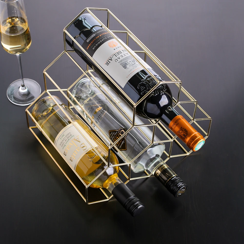 

Nordic Creative Geometric Wine Rack Metal Simple Household Grape Wine Rack Restaurant Living Room Bar Wine Cabinet Wine Display