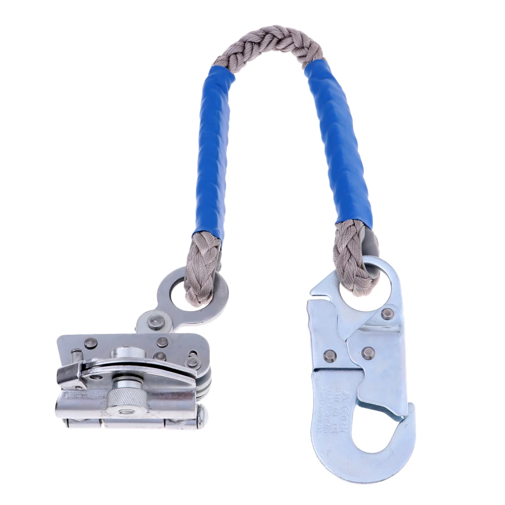 Outdoor Rock Climbing Arborist Fall Protection Shock Lanyard With Snap Hooks