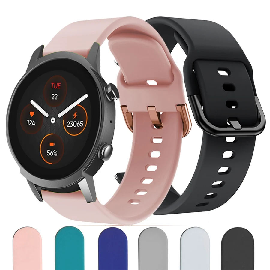 Силиконовый ремешок для смарт-часов Ticwatch E3 E 2, сменный Браслет для Ticwatch Pro 3, GTX