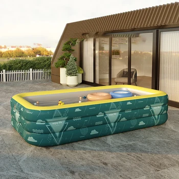 Inflatable swimming pool with automatic inflation durable large capacity storage wear-resistant suit for outdoor Herramientas