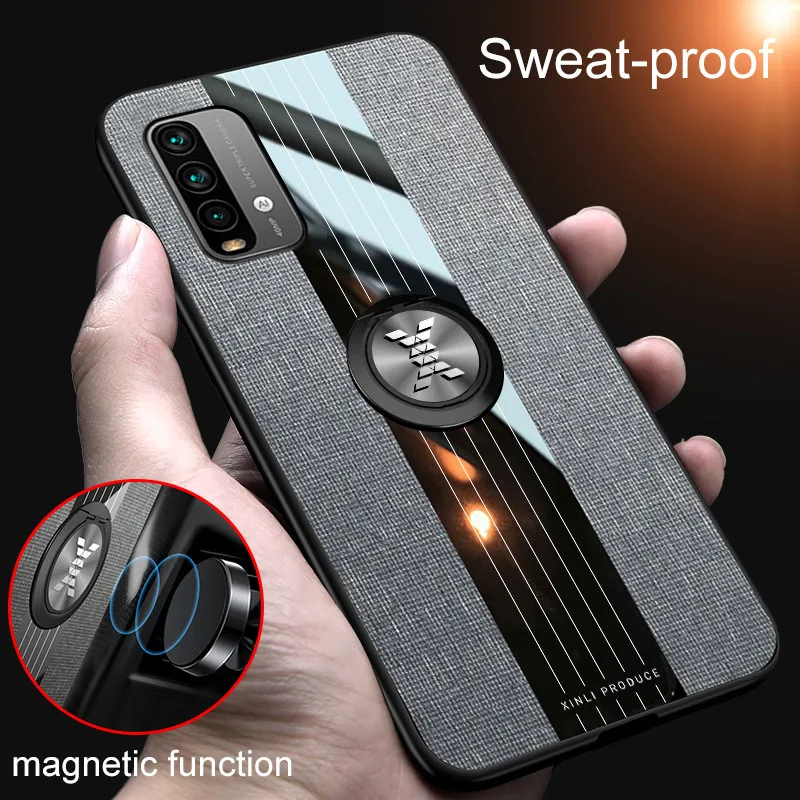 For Xiaomi Redmi 9T Case Bumper Anti-knock Armor Magnetic fall Magnet Holder Ring Phone Cover For Redmi 9T Case For Redmi 9T 9 T