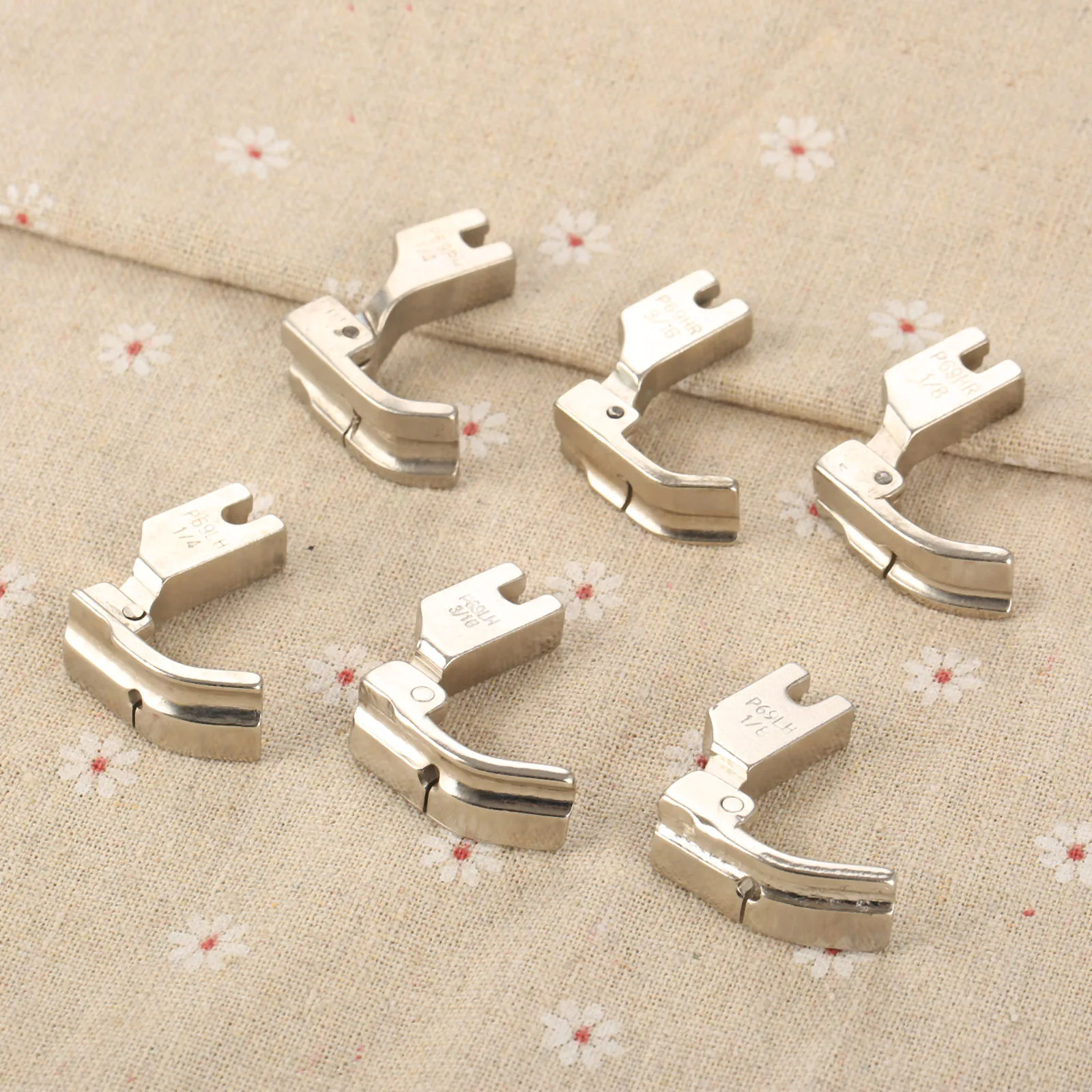 1Pc Piping Cording Foot Left /Right Side P69LH/RH 1/8 3/16 1/4 for Single Needle Flat Bed Lock Stitch Industrial Sewing Machines