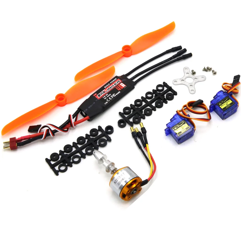 

RC A2212 2212 2200KV Brushless Motor 30A ESC / Skylinker BLHeli 40A ESC SG90 Servo 6035 Prop for RC Fixed Wing Plane Helicopter