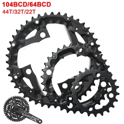104BCD 64BCD Chainring 44T 32T 22T 7/8/9 Speed Crank Bike Crankset Chain Ring MTB Bike Chainwheel for Shimano Alivio SRAM SLX XT
