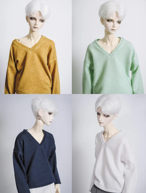 

D01-P545 Doll handmade clothes 1/4 1/3 uncle MSD SSDF SD doll Accessories colorful inside V-neck sweater T-shirt 1pcs