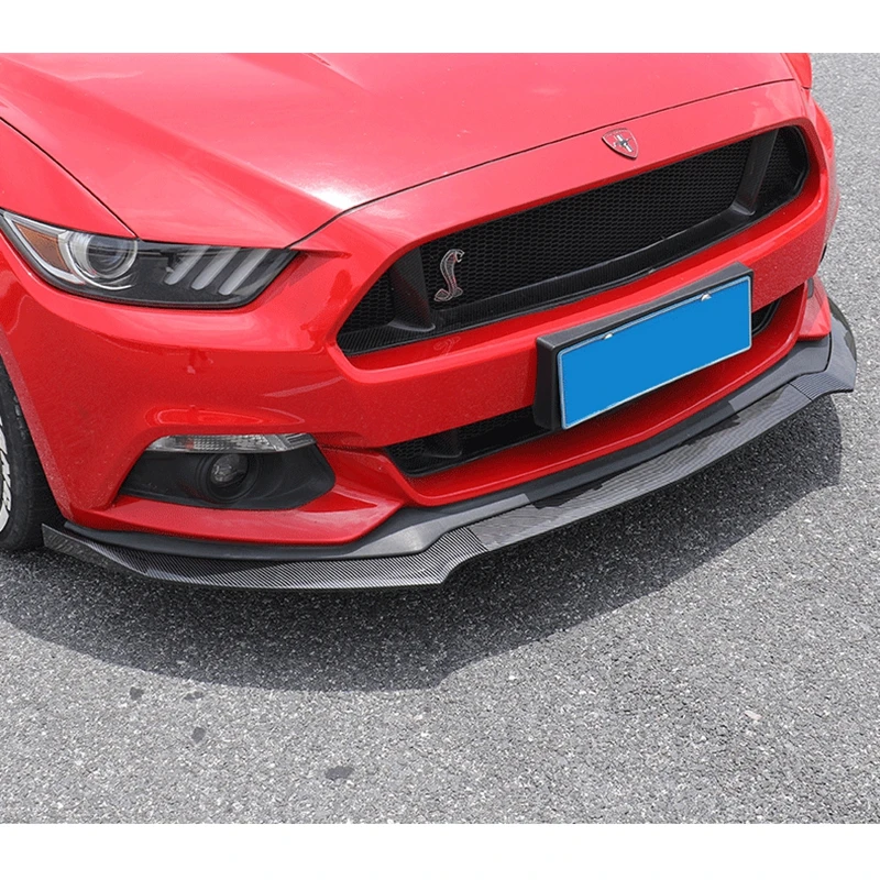 New 3 Pcs Car Front Bumper Lip Chin Spoiler Splitters Diffuser Body Kits For Ford For Mustang 2015 2016 2017 Black ABS