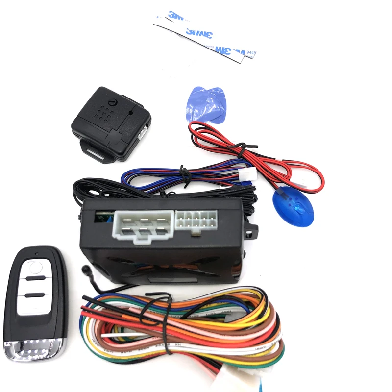 Auto sistema de entrada keyless botão de parada partida do carro universal sistema de chave inteligente alarme do carro fechadura da porta central com controle remoto