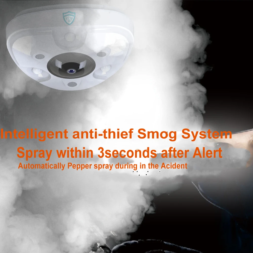 พริกไทยควันสำหรับอัจฉริยะ Anti-Theft คว้า Smog ระบบ Integrated Wireless กล้องอินฟราเรดเครื่องตรวจจับไซเรน Host