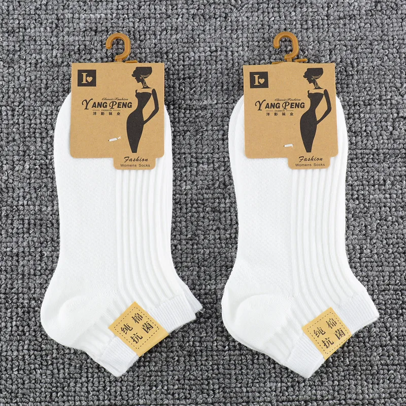 2 Pairs 1 Lot kobiety skarpetki oddychające skarpetki jednokolorowe krótki głęboki dekolt skarpety biały czarny Calcetines Mujer 100 bawełna Sox Soks — zdjęcie 7