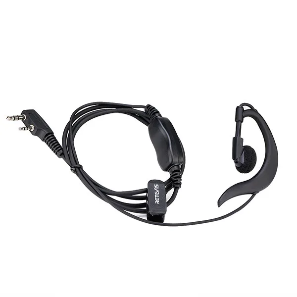 Retevis EEK005 Walkie Talkie Zubehör 10 Stück 2Pin Ohrbügel Ohrhörer mit PTT-Taste Kragen Clip für Retevis RT5R Baofeng UV5R – Detail 7