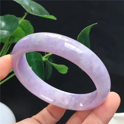 

Zheru Jewelry Natural Burmese Jade 54-64mm Light Purple Bracelet Elegant Princess Jewelry Best Gift