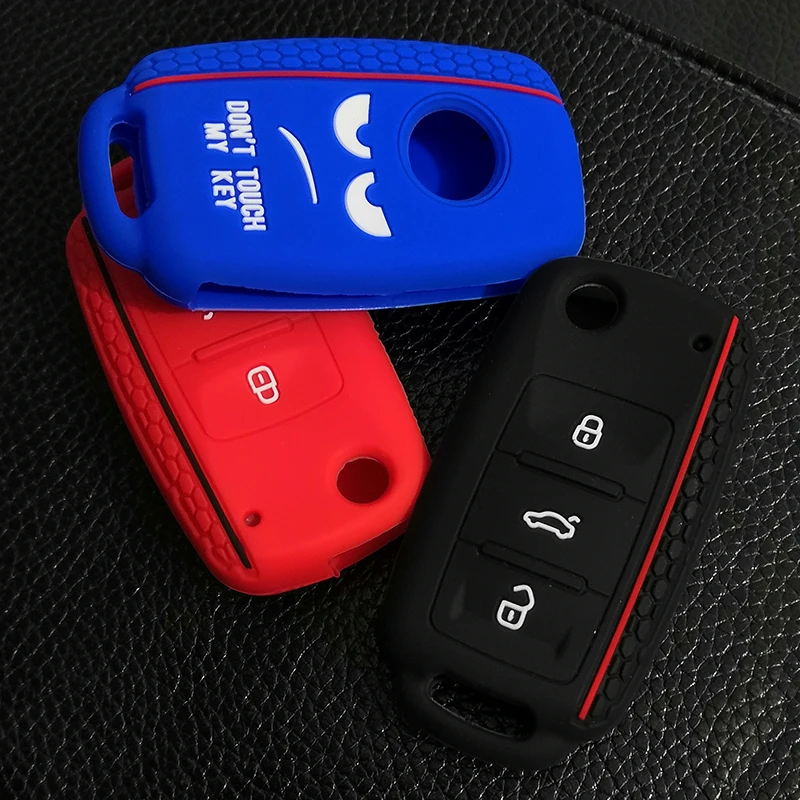 Dont Touch My Key Cover For Skoda Fabia Octavia Superb For Seat Leon For vw Bora POLO GOLF Passat Beetle Silicone Key Case