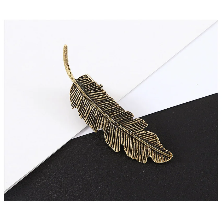 خمر المعادن يترك كليب مشبك شعر ريشي اصطناعي الفتيات دبوس الشعر الانفجارات كليب باريت اكسسوارات دبابيس الشعر للنساء أدوات التصميم