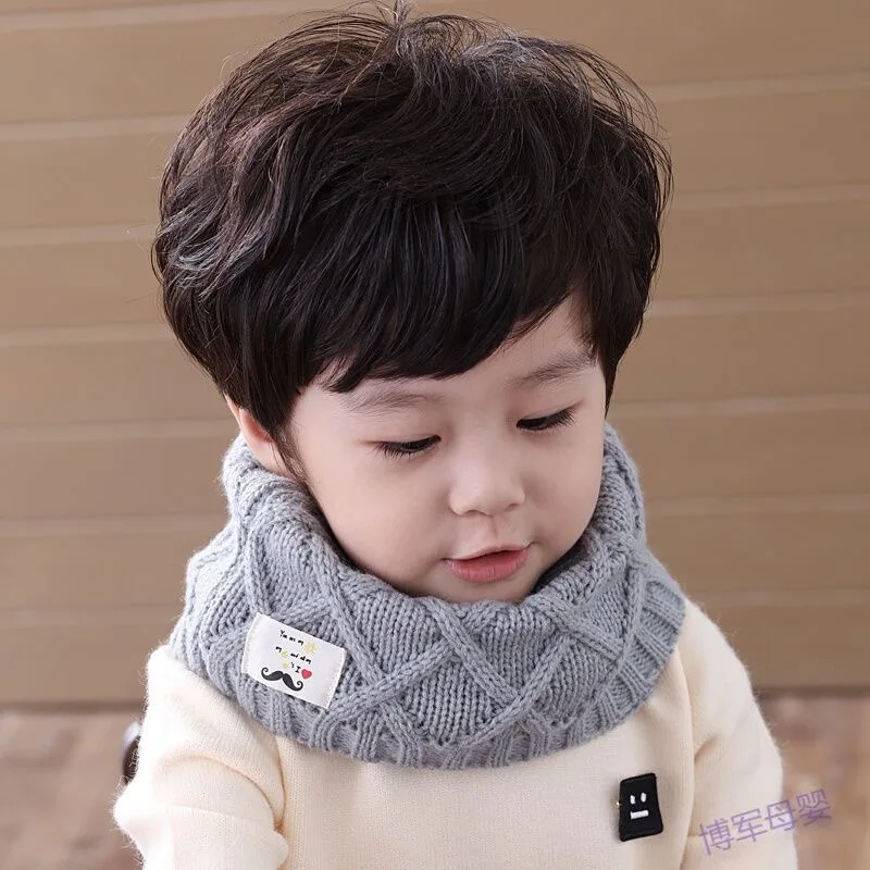 Autumn and winter children\'s scarf knitting wool to keep warm boy and girl neck wrap baby\'s thick neck wrap to protect the neck