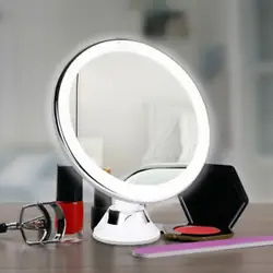 10x Magnifying Makeup Mirror With Led Light 360 Degree Rotating Cosmetic Vanity Makeup Mirror Suction Cup Bathroom Shower Mirror