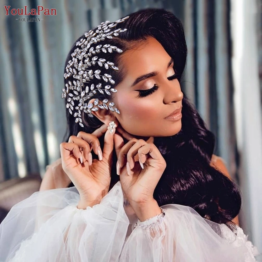 Youlapan hp432 luxo casamento cabelo tiara cristal pente de cabelo casamento nupcial strass clipe de cabelo noiva acessórios de cabelo headdress