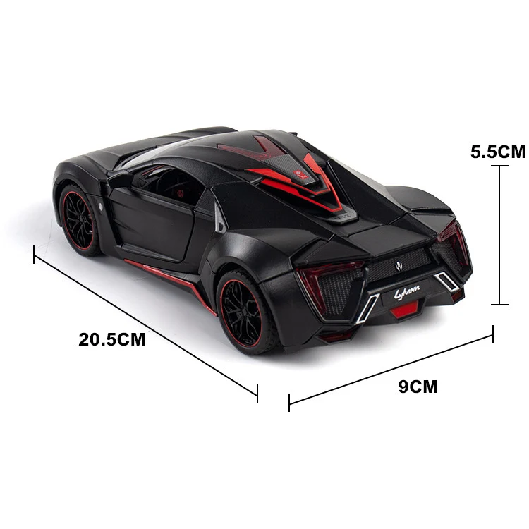 1/24 규모 Lykan Hypersport 다이 캐스트 합금 당겨 자동차 수집 가능한 장난감 선물 어린이위한