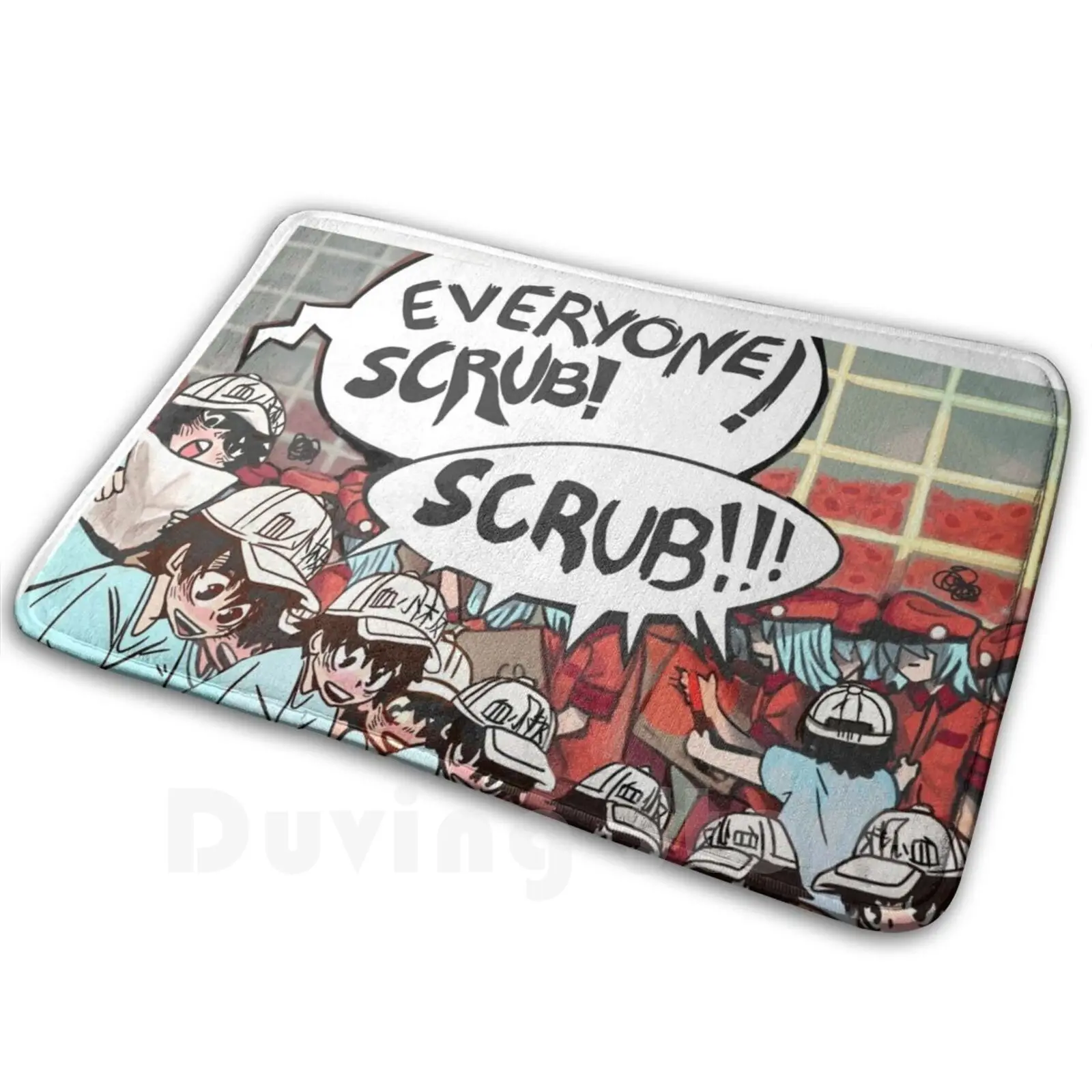 Bnha! Tenko's Cells At Work! Scrub Mat Rug Carpet Anti-Slip Floor Mats Bedroom Tenko Shimura Tenko Shigaraki Tomura Shigaraki