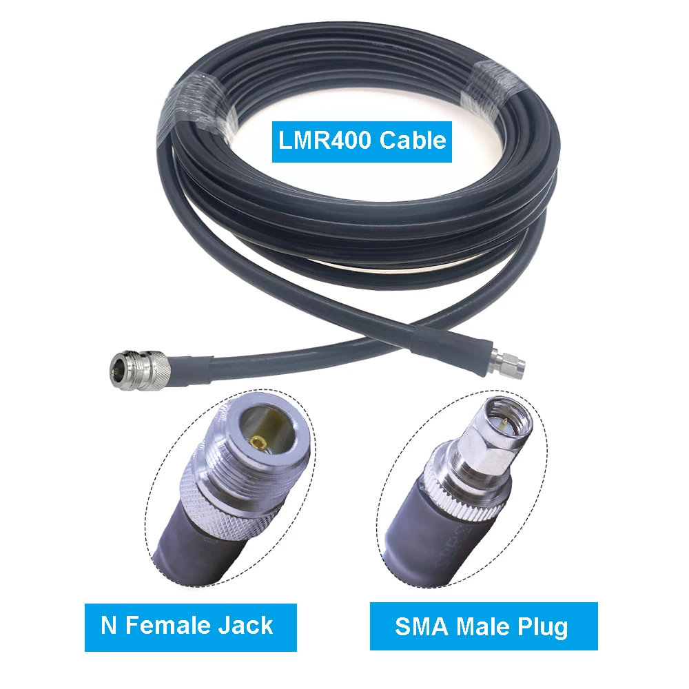 N Female to SMA Male LMR400 Cable 50 Ohm Low Loss RF Coax Pigtail Jumper for Helium Hotspot Bobcat Miner Lora Fiberglass Antenna