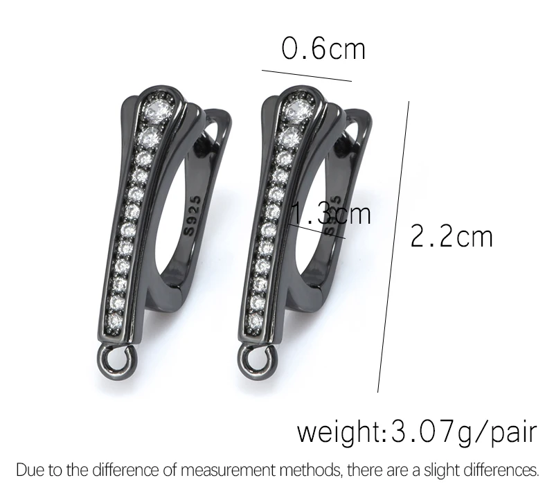 Neue große Ohrringe Verschlüsse Ohrring Haken Erkenntnisse DIY Frau Schmuck Zubehör Messing AAA Zirkon vergoldet 22K Gold