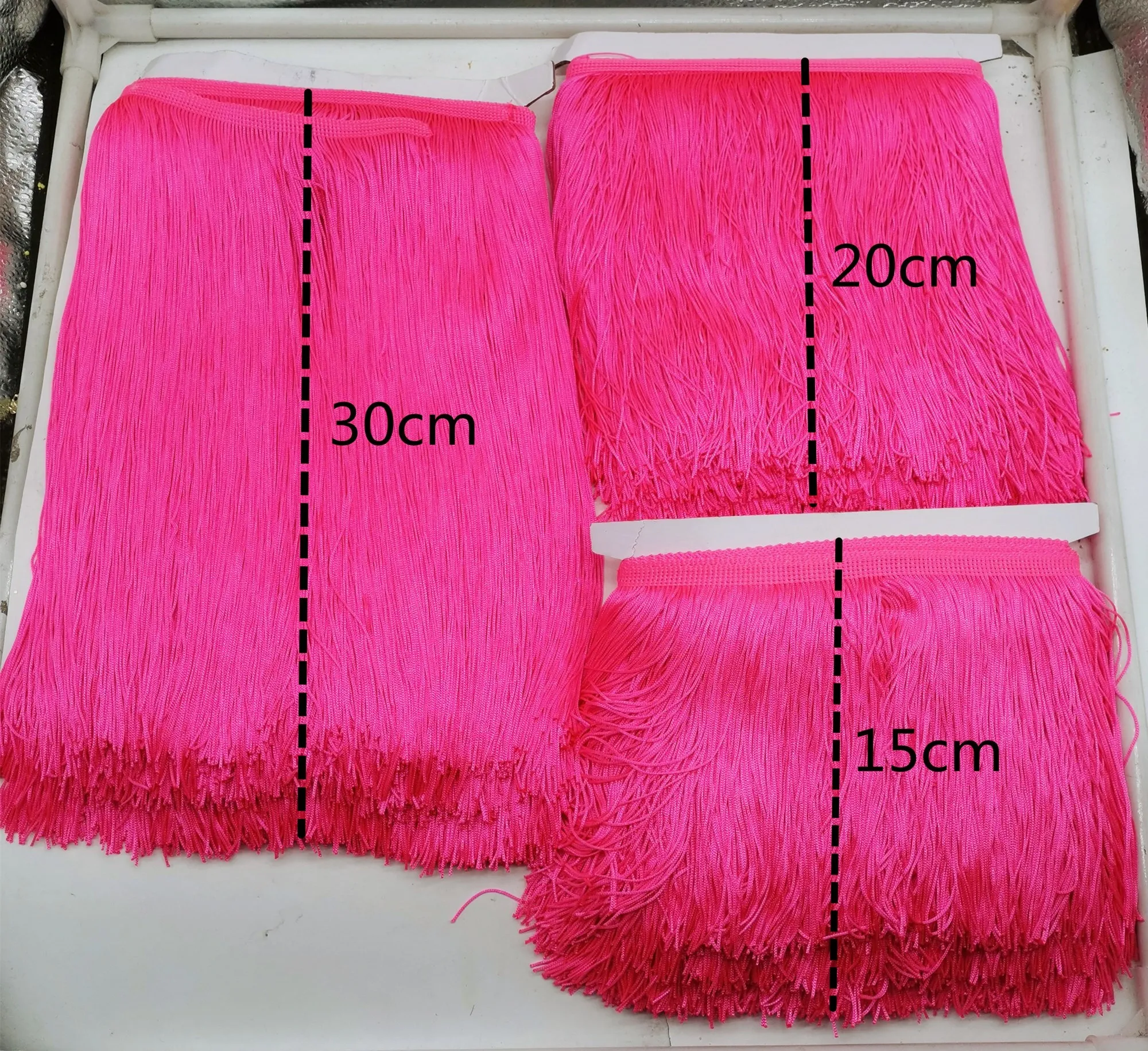 5 Yds Samba Fringe Tassel Soft Nylon For Latin Dress Fringes Lace Trims Dance Macrame Trimming Dull Color Double Band 20cm-30cm