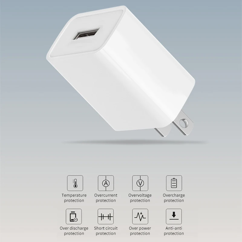 PUJIMAX USB Charger 5V 2.1A Universal Portable Travel Wall Adapter for iPhone X/8/7 Plus /6s Plus iPad Pro/Air Samsung Galaxy