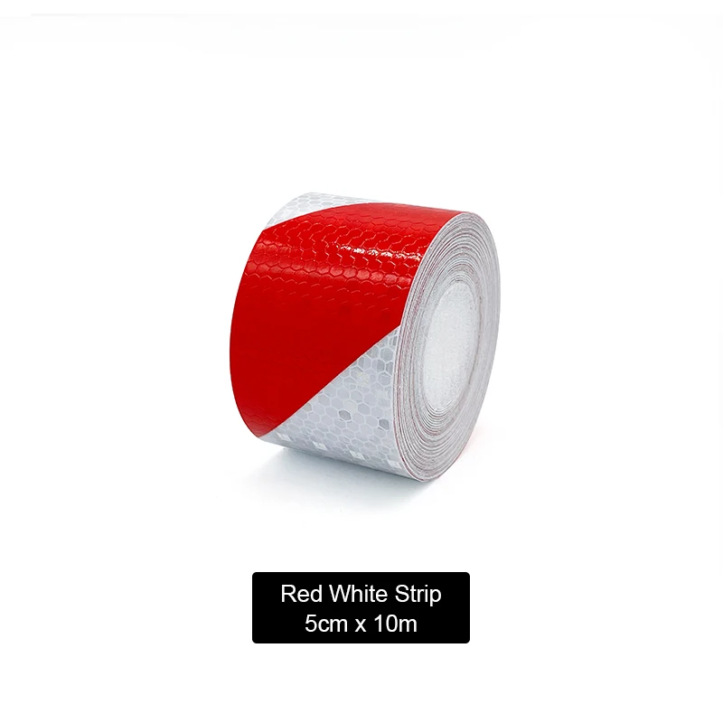Roadstar 5CMx10M reflecterende waarschuwingstape met twillprint, glanzende autoveiligheidstape voor verbeterde zichtbaarheid - afbeelding 1