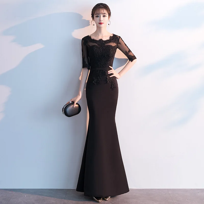 Chinese Style Lady Cheongsam Mermaid Long Tight Elegant Qipao High Quality Embroidery Gowns Robe De Soiree