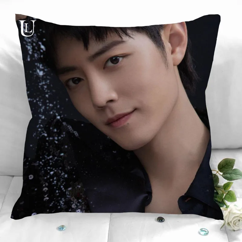 New Custom Xiao Zhan Pillowcases Printed Square Pillowcase Home Decorative Zipper Pillow Cover 35X35cm40X40cm(One Side)