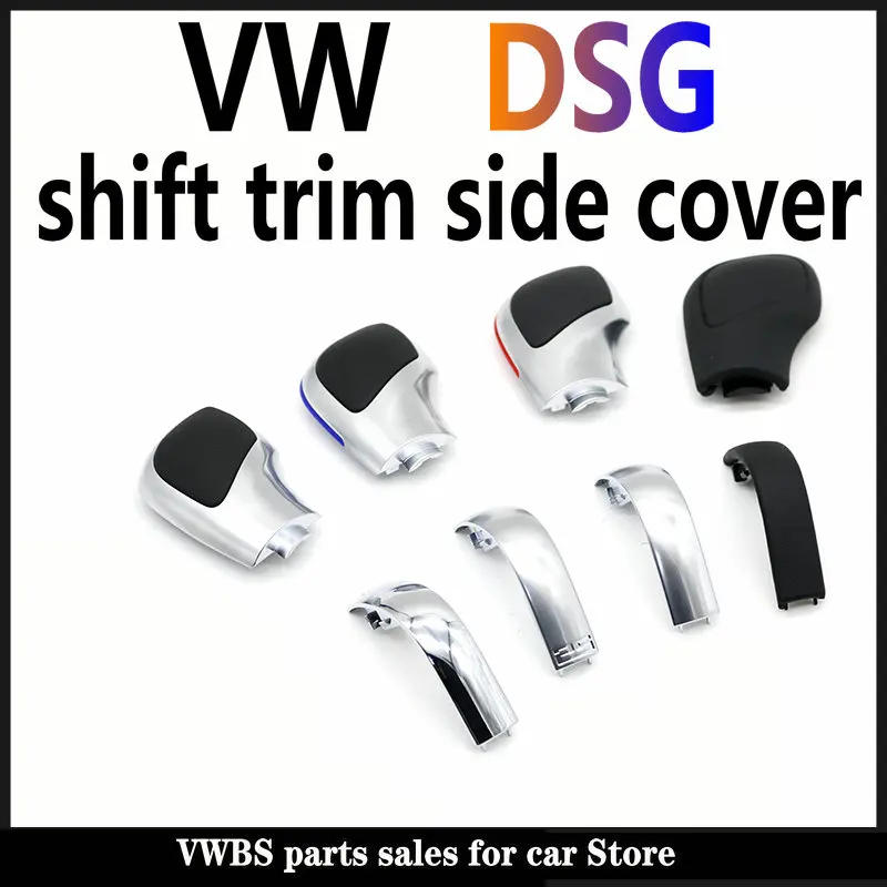 1Pcs Matte Chrome Leather Shift Knob Gear Side Cover DSG Dsg DSG Emblem For VW Golf 6 Golf 7 R Passat B7 B8 Arteon R20 MK6 GLI