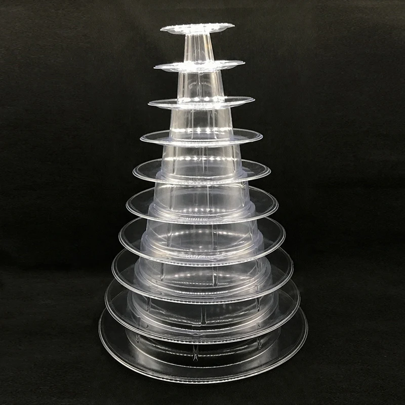 

Cupcake Stand Macaron Tower 10-layer Stand Food Display/Cake Stand Wedding Decoration Birthday Party Favor Round Cake Stand PVC