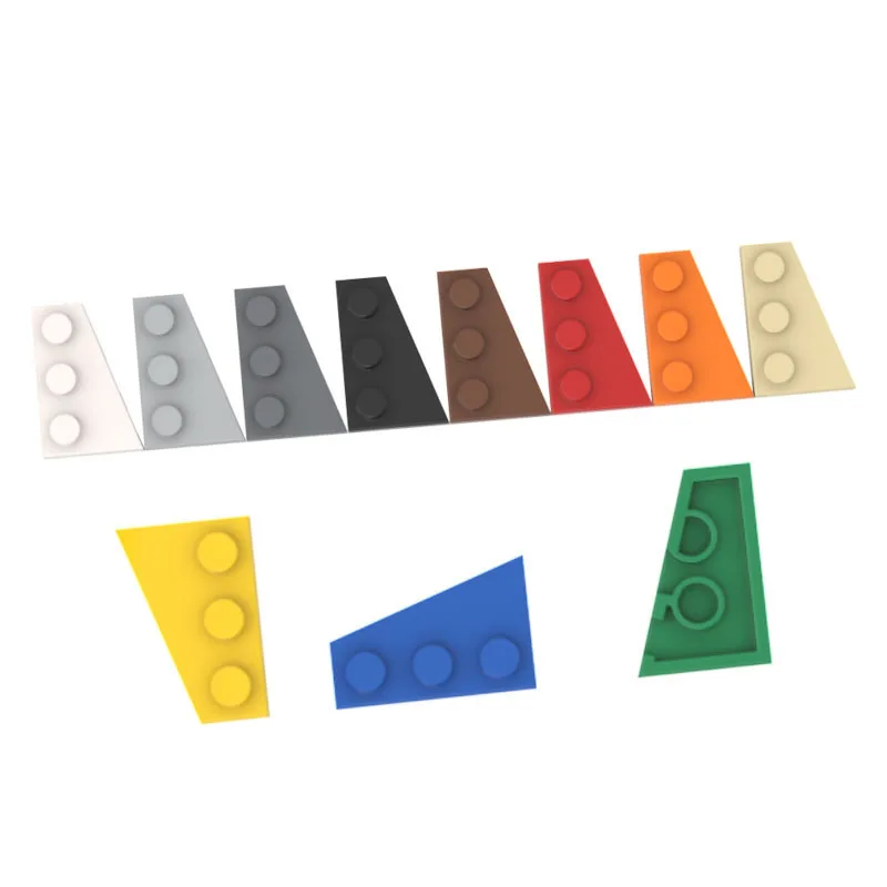 

10 PCS Compatible With Assembles Particles 43722 2x3 Wedge Plate (Right) For Building Blocks Parts DIY Logo Educational Gift Toy